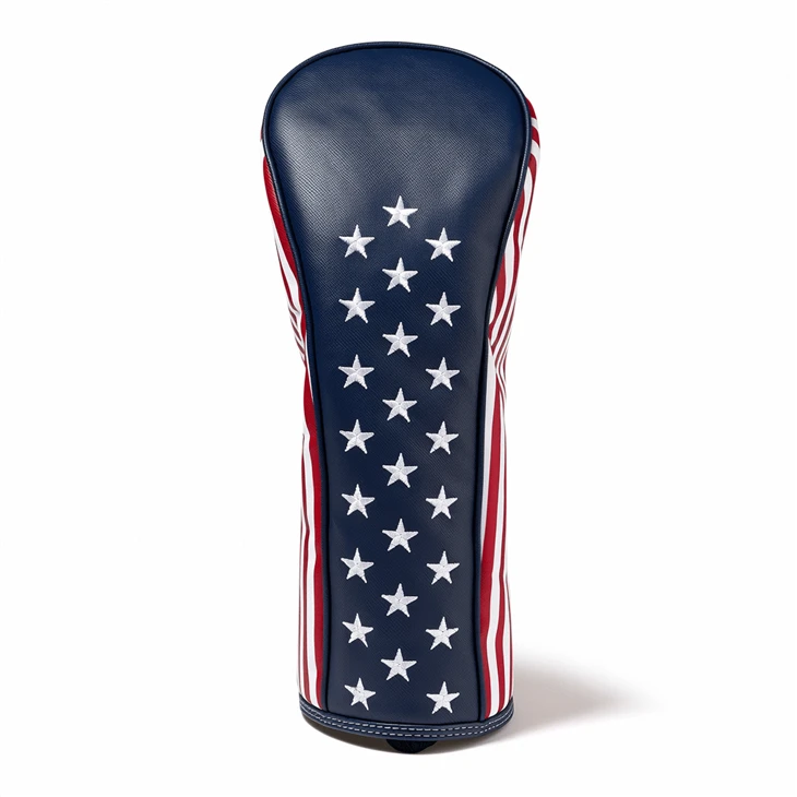 Custom Golf Head Covers Print Embroidery USA Pu Leather Driver Wood Club Covers Golf Headcovers