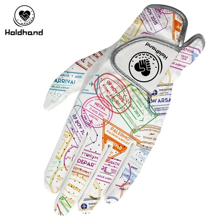 Colorful Premium Synthetic Golf Gloves With Fashion Design Printing.